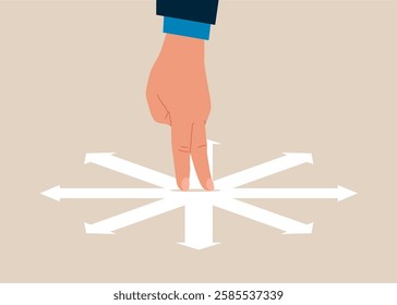 Right strategy. Business direction and choice concept. Flat vector illustration.