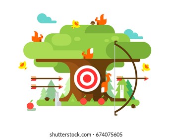 Right targets tree with animal