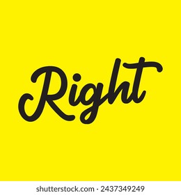 right text on yellow background.