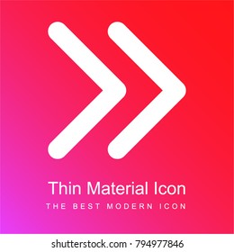 Right thin arrowheads red and pink gradient material white icon minimal design