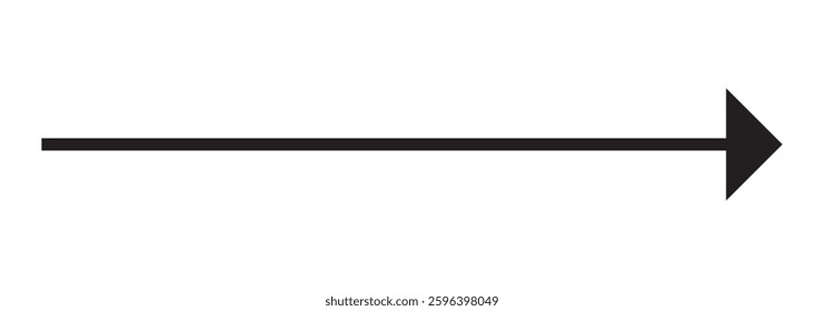 Right Thin Long Arrow pointing right. Colorful Long, straight-line arrow icon. Graphic illustration for direction symbols.