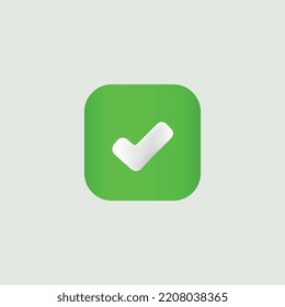 Right tick Check Mark Green Color Vector Green Tick and Confirm Icon Vector illustration