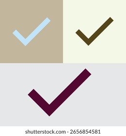 Marca de verificación derecha, símbolo de marca de verificación de varios colores y formas para páginas web y otros trabajos de computadora