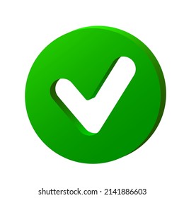 Right tick vector icon. Checklist green vector design. Check mark icon for business, office, poster and web design.