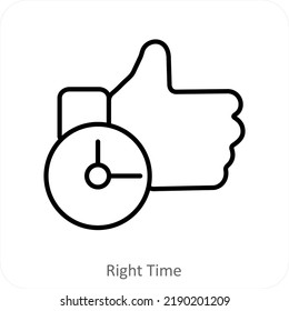 Right Time And Time Icon Concept