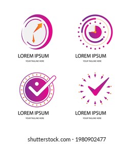 Right time logo set graphic illustration design vector logo brand.