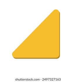 Right triangle 2D basic shape vector illustration, right angled triangle math geometric shape 