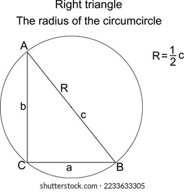 right triangle ABC the radius of the circumcircle is half the length of the hypotenuse