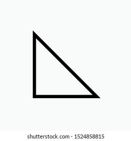Right Triangle Geometric Basic Shape Icon - Vector, Sign and Symbol for Design, Presentation, Website or Apps Elements.