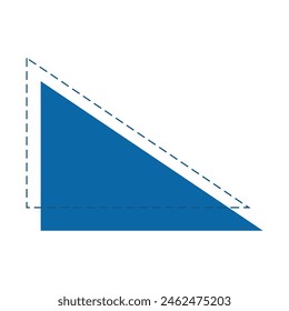 right triangle geometric icon with dotted lines illustration design