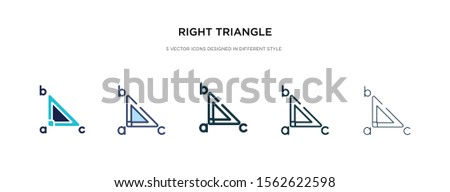 right triangle icon in different style vector illustration. two colored and black right triangle vector icons designed in filled, outline, line and stroke style can be used for web, mobile, ui