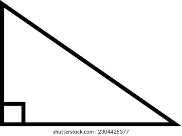 Right triangle icon vector isolated on white background