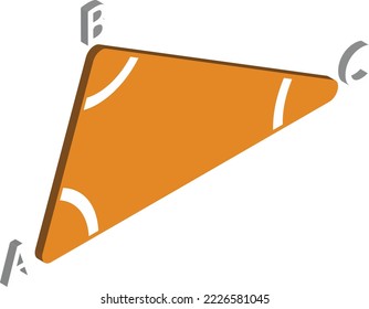 right triangle illustration in 3D isometric style isolated on background