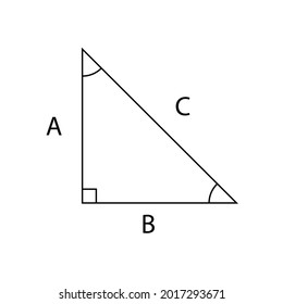 right triangle , with numbers indicating a 45 degree angle
