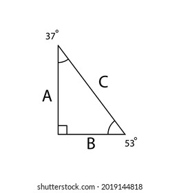 Right Triangle Numbers Indicating Angles 53 Stock Vector (Royalty Free ...