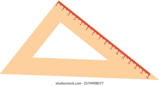 right triangle ruler vector with length 15 cm