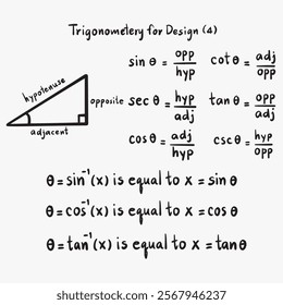 Right Triangle Trigonometry handwritten illustrations