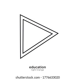 Right triangle vector illustration lineal color and filled design
