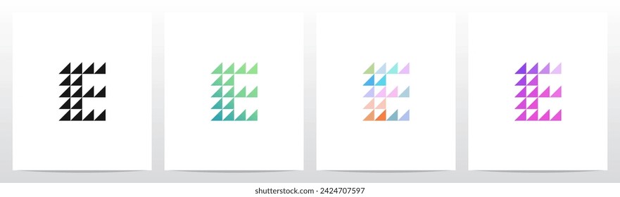 Triángulos de la derecha Letra Logo Design E