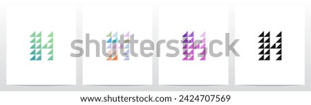 Right Triangles Letter Logo Design H