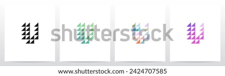 Right Triangles Letter Logo Design U