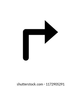 right turn arrow icon. Simple glyph vector for UI and UX, website or mobile application on white background