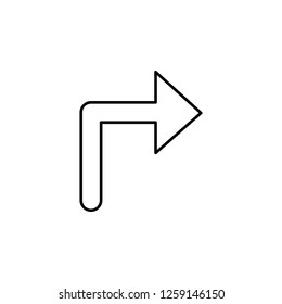 right turn arrow icon. Simple outline vector of Arrow set icons for UI and UX, website or mobile application