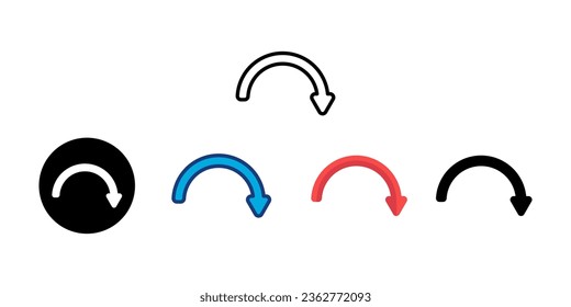 
Mit der rechten Pfeiltasten-Set Symbol gesetzt mit 5 verschiedenen Arten von Stilen, Linie, Farbe Linie, flache Farbe, rund, schwarze Füllung.
