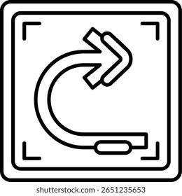 Right Turn Filled Style Icon Design