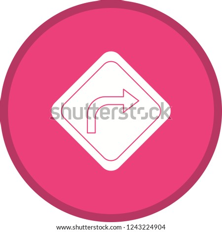 Right turn Glyph Round Circle Multi color BG