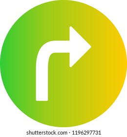 Right Turn  Gradient Glyph Icon