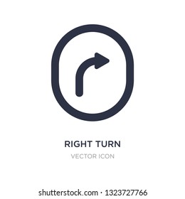 right turn icon on white background. Simple element illustration from UI concept. right turn sign icon symbol design.