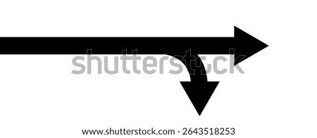 Right Turn and Merge Arrow Road Sign Vector
