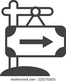 right turn sign illustration in minimal style isolated on background