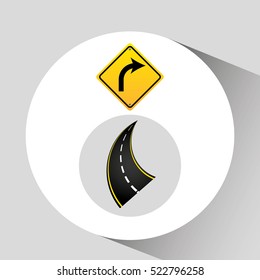 right turn traffic sign concept graphic vector illustration eps 10