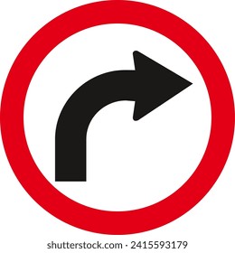 right turn ,Traffic Sign , Vector, symbol, transport icon