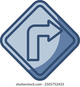 Rechtsdrehung, Vektorsymbol, transparenter Hintergrund. austauschbares blaues Farbdesign