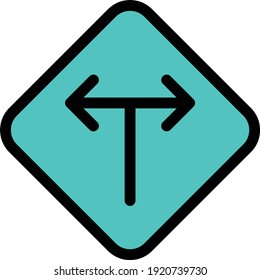 right vector colour line icon