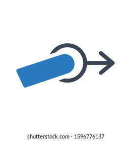 right vector glyph color icon 