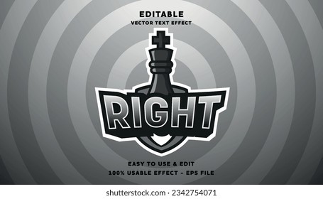right vector text effect with modern style design usable for logo or company campaign	
