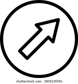 right vector thin line icon