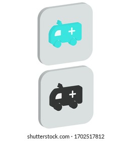 Icono médico plano con fondo redondo de estilo isométrico
