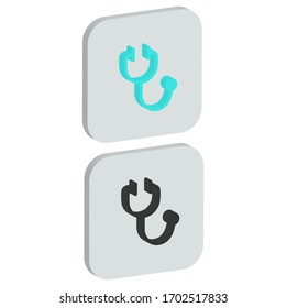Icono médico plano con fondo redondo de estilo isométrico