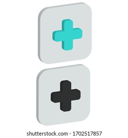 Right view flat Medical icon with round background in isometric style