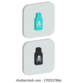Right view flat Medical icon with round background in isometric style