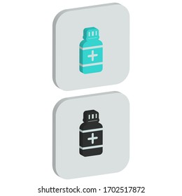 Right view flat Medical icon with round background in isometric style