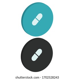 Right view flat Medical icon with round background in isometric style

