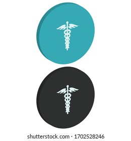 Right view flat Medical icon with round background in isometric style

