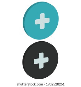 Icono médico plano con fondo redondo de estilo isométrico
