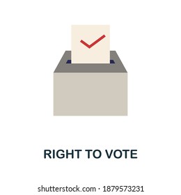 Right To Vote flat icon. Color simple element from activism collection. Creative Right To Vote icon for web design, templates, infographics and more